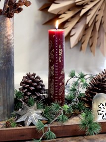 Červeno - zlatá adventná sviečka s číslami 1-24 Advent Candle - Ø 5*25cm / 60h