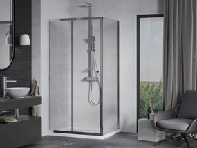 Mexen Apia posuvná sprchová kabína 120 x 90 cm, transparentná, chróm + vanička Flat - 840-120-090-01-00-4010