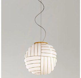 SIRU - Luster na lanku CARTESIO 1xE27/60W/230V zlatá/biela benátske sklo