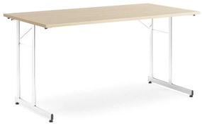 Rokovací stôl Claire, 1400x700 mm, brezový laminát/chróm