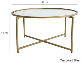 Konferenčný stolík GOLD SUN 40x83 cm zlatá