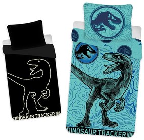 Bavlnené detské obliečky na jednolôžko so svietiacim efektom 140x200 cm Jurrastic World – Jerry Fabrics