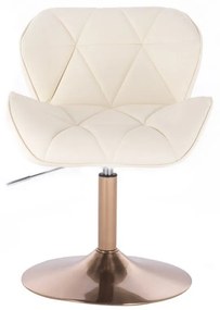 LuxuryForm DESIGN Stolička MILANO na zlatom tanieri - krémová