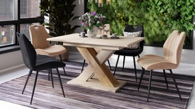 KARO béžový / dub artisan - MODERNÝ ROZKLADACÍ STÔL DO 180 cm!