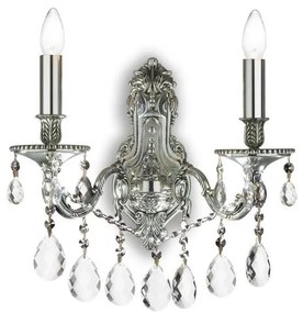 Ideal Lux - Krištáľové nástenné svietidlo GIOCONDA 2xE14/40W/230V strieborná