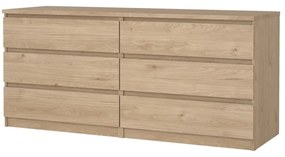 Komoda v dekore duba v prírodnej farbe 154x70x50 cm Naia – Tvilum