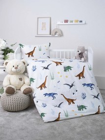 Bavlnené obliečky Renforcé do postieľky – Dinosaury 100 × 135 cm, 40 x 60 cm