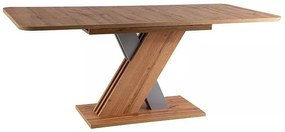 Rozkládací jídelní stůl Exel 140/180 cm dub wotan/stříbrný