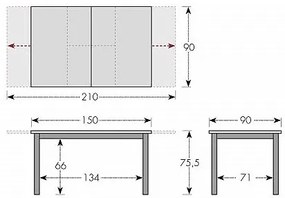 DOPPLER Hliníkový stôl rozkladací EXPERT 150/210x90 cm (antracit)