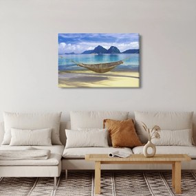 Obraz - Obraz hojdacej siete na pláži 2 (90x60 cm)