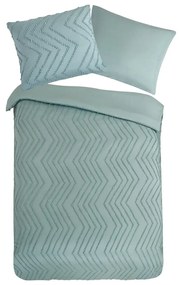 Svetlozelené predĺžené obliečky na jednolôžko z mikrovlákna 140x220 cm Pure Zigzag – Good Morning