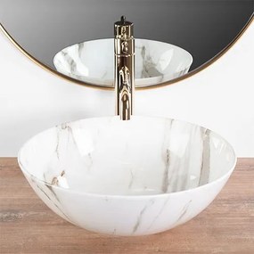 Rea Stella, umývadlo na dosku 355x355x135 mm, imitácia kameňa-Aiax Shiny, REA-U9088