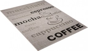 Sisalový PP koberec COFFEE - sivý/čierny