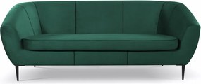 Trojmiestna pohovka Olivio, fľaškovo zelená zamatová  látka