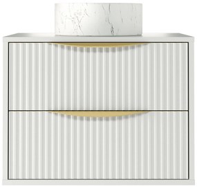 Závěsná skříňka pod umyvadlo Avila s deskou 60 cm bílá/zlatá