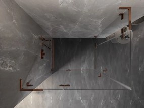 Mexen Lunar, L Duo výklopný sprchový kút 100 x 80 cm, 8mm číre sklo, profil ružové zlato, 834L-100L-080P-60-00