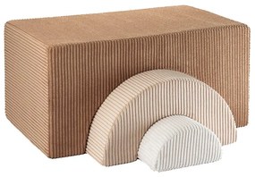 Hnedé menčestrové penové ihrisko 75x49x37 cm Rainbow Montessori – Wigiwama