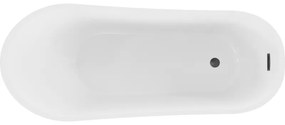 Mexen Alta, voľne stojaca vaňa 170 x 75 cm, biela-čierna, čierny matný prepad, 52141707575-70