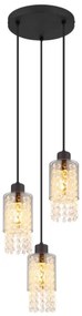 Globo 15799-3H - Luster na lanku BACKEY 3xE27/40W/230V pr. 25 cm čierna