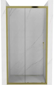 Mexen Apia, posuvné dvere do otvoru 105 x 190 cm, 6mm číre sklo, zlatý profil, 845-105-000-50-00