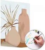 Maľovanie podľa čísel HNEDÉ VÁZY – nízka náročnosť 40x60 cm