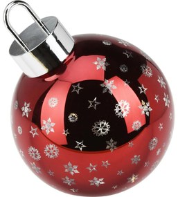 Vianočná LED ozdoba Xmas ball červená, pr. 15 cm