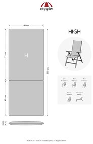 Doppler STAR 7040 vysoký - polster na záhradnú stoličku a kreslo, bavlnená zmesová tkanina