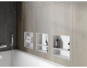 Mexen X-Wall-NR, polička na zapustenie pod obklad bez goliera 30 x 30 cm, biela, 1921303010S