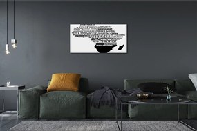 Obraz canvas Čierna a biela titulky 125x50 cm