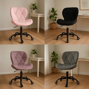 Ergonomická kancelárska otočná stolička – zamat žltá