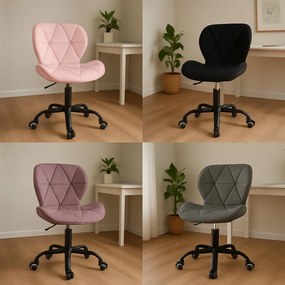 Ergonomická kancelárska otočná stolička – zamat Tmavomodrá