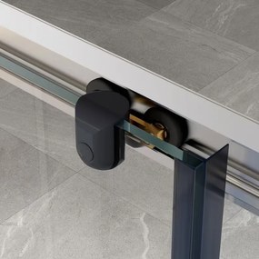 Erga Tucson, sprchový kút s posuvnými dverami 70(dvere) x 90(dvere) x 190 cm, 6mm číre sklo, čierny profil, ERG-S02-TUCSON-D070D090-CL-BK