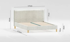 Béžová čalúnená dvojlôžková posteľ s roštom 160x200 cm Tina – Ropez