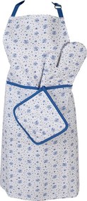 Bavlnená zástera s modrými ružičkami Blue Rose Blooming - 70*85 cm