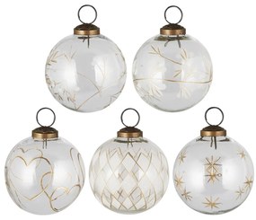 Ib Laursen Vianočná ozdoba Clear Gold Engraving Typ C