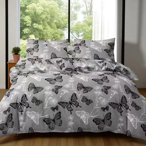 Obliečky OPRAH GREY BUTTERFLIES 7-dielna sada 140x200 cm