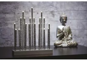 LED Vianočný svietnik 19xLED/3xAA šedá