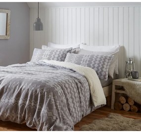 Sivé fleecové obliečky 200x200 cm Alpine - Catherine Lansfield