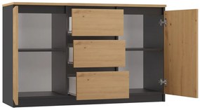 Set 2ks. komôd Cervantina 1 (antracit + dub artisan). Akcia -20%. Vlastná spoľahlivá doprava až k Vám domov. 1132872