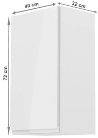 Horná kuchynská skrinka G40 Aurellia (biela + biely lesk) (L). Vlastná spoľahlivá doprava až k Vám domov. 1015730