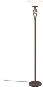 Tmavohnedá stojacia lampa so skleneným tienidlom (výška 180 cm) Rustica – Trio