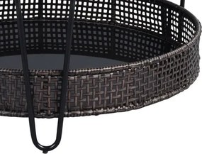 Okrúhly konferenčný stolík Sofia, čierny/ratan