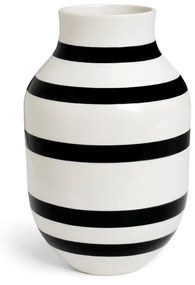 Čierno-biela kameninová váza Kähler Design Omaggio, výška 30,5 cm