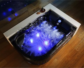 Terra Hydromasážna vírivá vaňa VENEZIA 761R 180x120 PRAVÁ ČIERNY MRAMOR s ohrevom vody