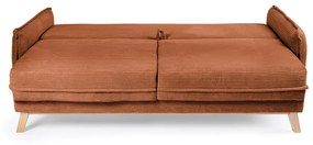 Oranžová menčestrová rozkladacia pohovka 218 cm Tori – Bonami Selection