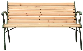 vidaXL Záhradná lavička 123 cm liatina a jedľové drevo