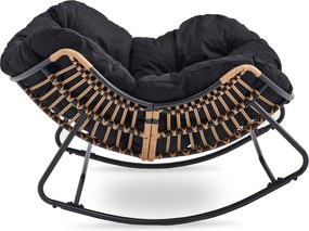 Záhradné hojdacie kreslo na terasu, do obývačky čierne ELTON