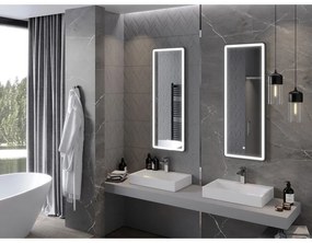 Mexen Coro, LED kúpeľňové zrkadlo s podsvietením a čiernym rámom 45x120 cm, 6000K, ochrana proti zahmlievaniu, 9817-045-120-611-70
