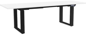 Výškovo nastaviteľný stôl OfficeTech Strong 240 x 80 cm, čierna podnož, biela