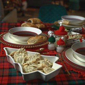 Dekoratívny tanier GOLDEN BALLS so zlatým okrajom s guličkami 807546